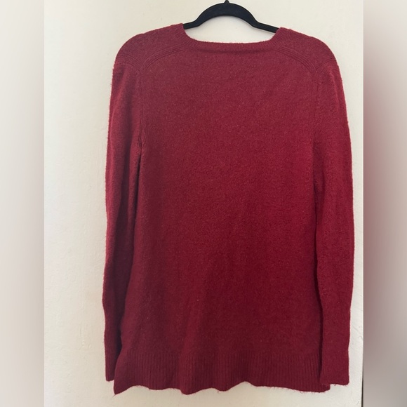 J. Crew V-Neck Alpaca Blend Burgandy Red Sweater - Picture 3 of 6